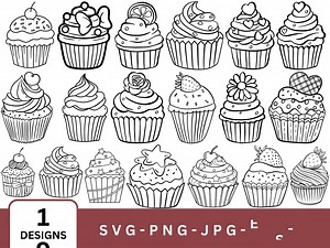 Cake Svg Bundle, Cupcake Svg, Cupcake Silhouette, Cake PNG Bundle, Cake Clipart, Cupcake Outline SVG, Bakery SVG, Cake Cut Files - Etsy UK