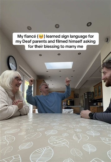 Cried 100 times editing this 🥺 I’ve had friends too scared to speak to my parents and now I have a FIANCÉ who learned sign language for them. So so blessed. #coda #signlanuage #bsl #proposal