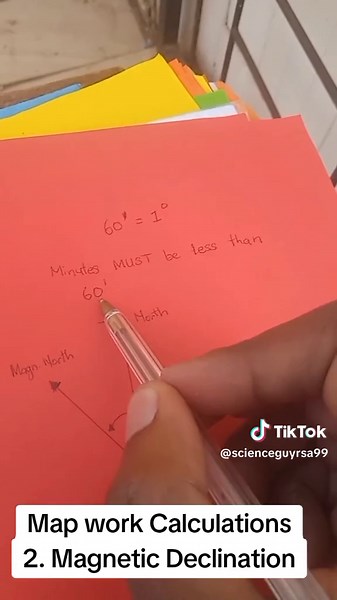 Grade 12 Geography Map Work: Calculating Magnetic Declination
