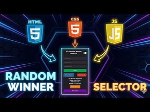 Random Winner Selector Website Using HTML, CSS & JavaScript | Full Beginner Project