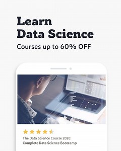 1.7K reactions · 122 shares | Ready to master Data Science? Now you can with online courses up to 60% off + course satisfaction guarantee! | Udemy | Facebook