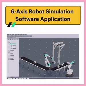 6-Axis Robot Simulation Software Application As a robot programmer, you use simulation software to design a robot cell with pick and place locations, avoiding obstacles like an I-beam. This helps select the right 6-axis robot based on distance and speed requirements. The 5/6 rule ensures safety factors are considered. #Simulation also allows you to import CAD files for interacting with other machines, saving time and costs. Efficient and safe #robot cell design achieved! #RealPars | RealPars