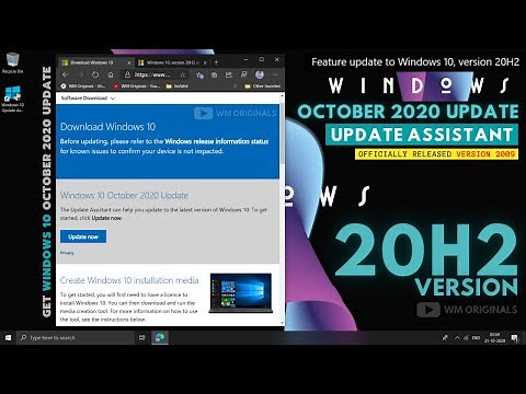 Get Windows 10 October 2020 Update (Version 20H2) Update Assistant Install Tutorial