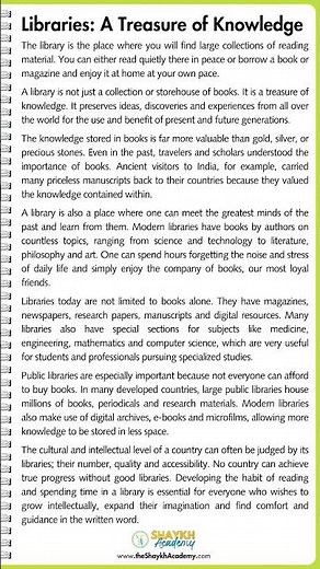 📝 Write an Essay on Libraries: A Treasure of Knowledge 🧑🏻‍🏫 | English Essay Writing for Class 8 - 10