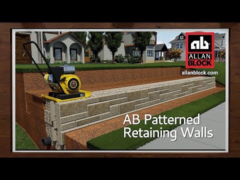 Build an Allan Block Patterned Retaining Wall Install with Geogrid Reinforcement