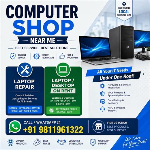 Computer Shop Near Me | Laptop Repair & Laptop/Desktop on Rent in India | IT Support Services