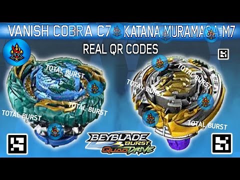 NEW QR CODES VANISH COBRA C7 KATANA MURAMASA M7 DUAL PACK SET BEYBLADE BURST QD APP