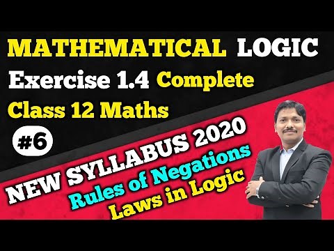 Mathematical Logic Part 6 Ex.1.4 | Various Laws in Logic | 12th New Syllabus 2020-21| Dinesh Sir