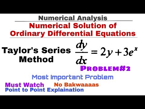 4. Taylor's Series Method | Problem#2 | Numerical Solution of Ordinary Differential Equation