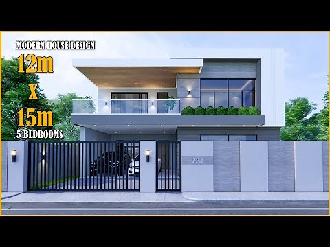 House Design | Modern House 2 Storey | 12m x 15m with 5 Bedrooms