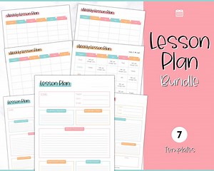 Lesson Plan Template, Lesson Planner Printable, Homeschool Teacher Planner, Weekly, Daily Plans, Academic Schedule, Simple Lesson Plan Book - Etsy