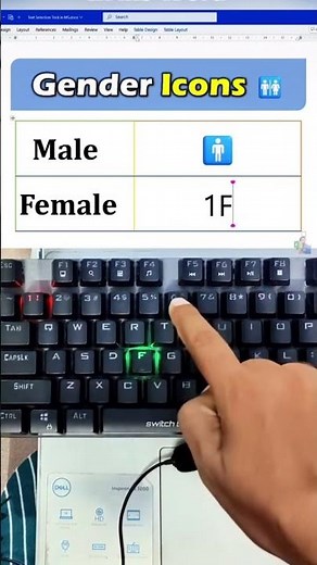 Computer 💻 male and female symbol ms word