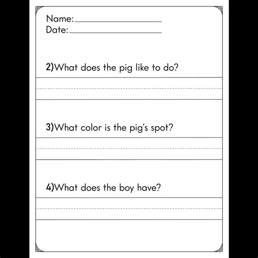 30 Reading Comprehension Worksheets Printable | Kindergarten First Grade Language Arts | Reading Passages With Questions | PDF Download - Etsy