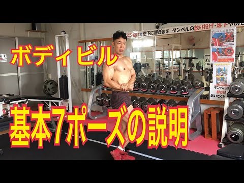 ボディビルの基本7ポーズの説明。ご参考程度に！