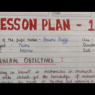 Maths Lesson plan on Addition (Class 1 to class 5)