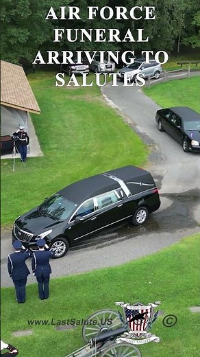 Air Force Funeral Arrives to Salutes #flagdrapedcasket #honorguard #military #lastsalute