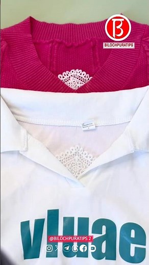 If the neckline is too big, this way to make it look small, beautiful, and fashionable needlework
