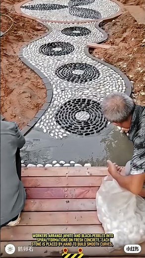 Best of Spiral Pebble Paving Process for Stunning Landscaping Paths #dailywork