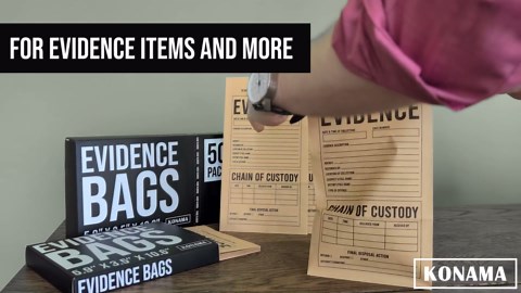 50 Pack Brown Paper Evidence Bags 10.6'' X 5.9'' X 3.5'' - Ideal for Evidence Collection, but also as Murder Mystery Party Favors, Police Party Favors or as Detective Party Supplies.