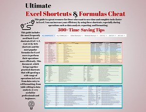 Ultimate Excel Shortcuts & Formulas Cheat Sheet, Excel Guide, Spreadsheet Tips, Productivity Boost, Digital Download - Etsy