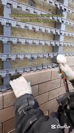 Watch this satisfyingly fast brick cladding installation.