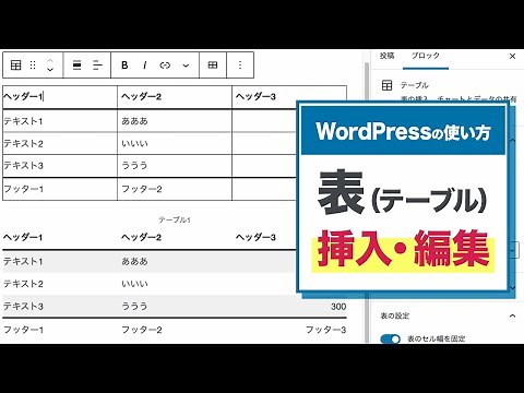 WordPressで表を挿入する方法【WordPressの使い方/初心者向け】