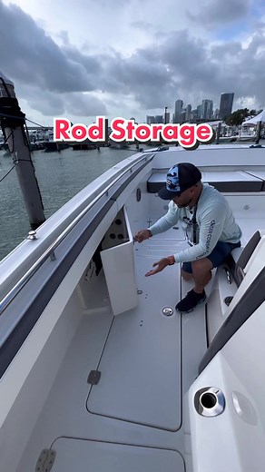 Spacious Rod Storage on Worldcat 40' Center Console Boat