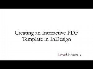 Creating Interactive PDF Templates in InDesign