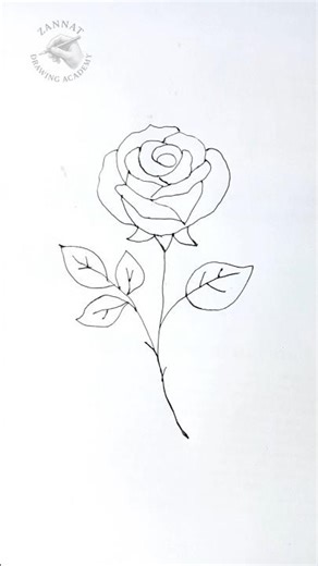 Rose Drawing Step by Step ✏️ | Easy Flower Art #drawing #rosedrawing