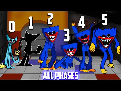 Huggy Wuggy ALL PHASES (0-5 PHASES) Friday Night Funkin`