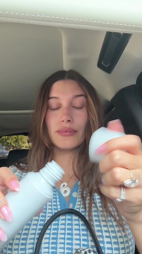 Hailey Bieber Car Makeup Routine