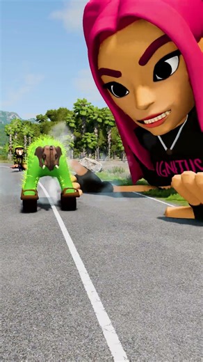 Weird Crazy Italian Brainrot Cars vs Mira Demon Hunters in BeamNG.drive