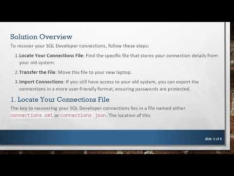 How to Recover Your SQL Developer Database Connections after a Crash