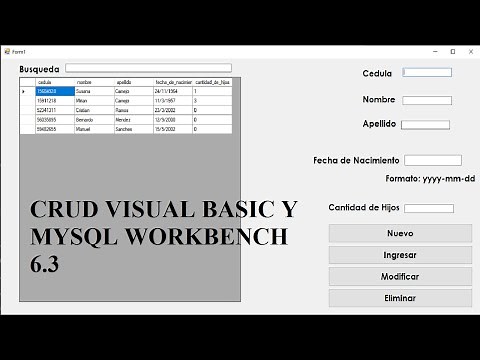 Como hacer un Crud (Ingresar, Modificar, Eliminar y Buscar) en Visual Basic con búsqueda dinámica
