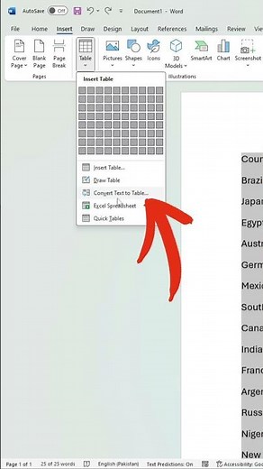 Turn TEXT into TABLES in Word Easily!