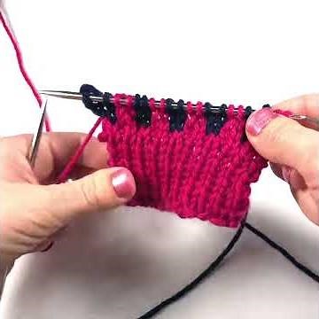 Stranded Colorwork knitting tutorial using both hands for two color knitting
