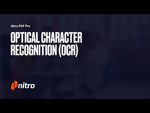 Nitro Pro: Optical Character Recognition (OCR)
