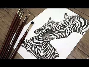 How to Draw a Zebra and its Baby | Pencil Drawing | Step by Step