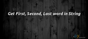 PyTutorial | Python: Get First, Second, Last word in String