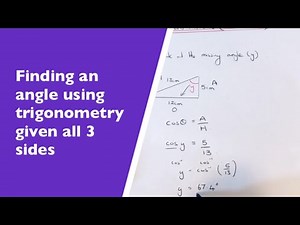 Finding A Missing Angle In A Right Angled Triangle If Given All 3 Sides Using Trigonometry