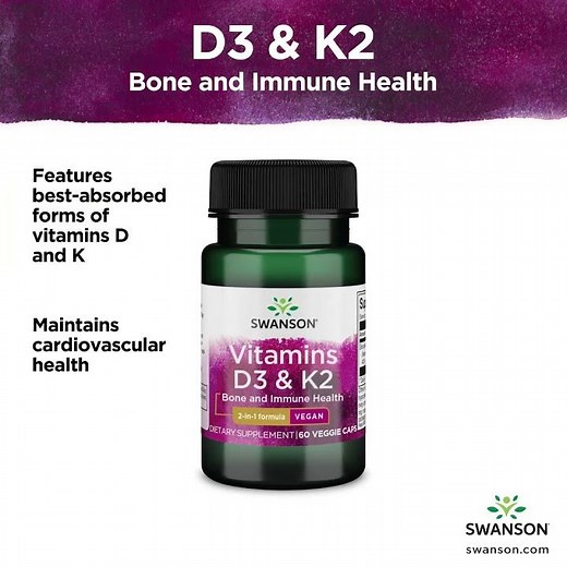 Swanson Premium- Extra Strength D3 & K2- 5,000 IU & 100 mcg