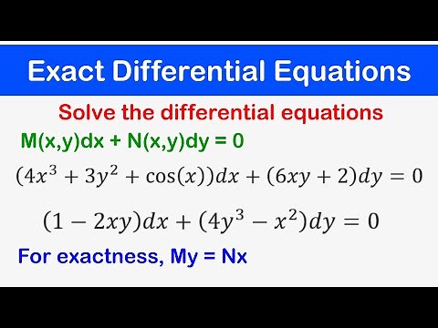 🔵12 - Exact Differential Equations (Solving Exact Differential Equations)