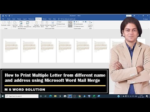 How to Print Multiple Letter from different name and address using Microsoft Word Mail Merge