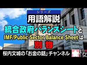 【用語解説】『統合政府バランスシートとIMF/Public Sector Balance Sheetは別物』＊チャンネル登録よろしくお願いします。