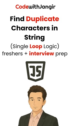 Find Duplicate Characters in String Easy JavaScript Interview Question for Freshers CodeWithJangir