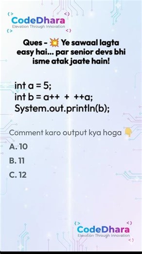 Java Pre vs Post Increment Trick 😵 #java #shorts #viral