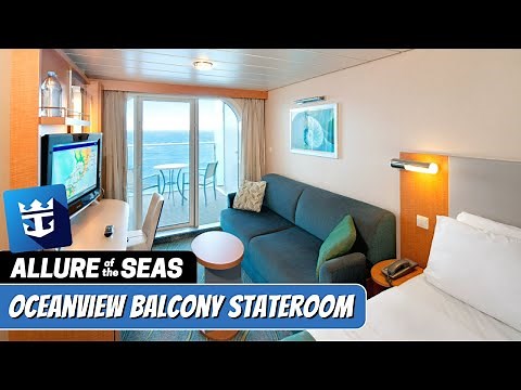 Allure of the Seas | Ocean View Stateroom with Balcony Tour & Review 4K | Royal Caribbean Cruise