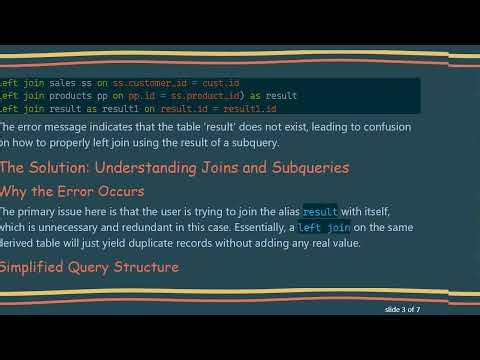 How to Left Join the Result of a Subquery in MySQL