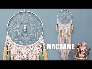 DIY Tutorial ☆ How To Make Macrame Dreamcatcher with Tassels? l Easy Pattern