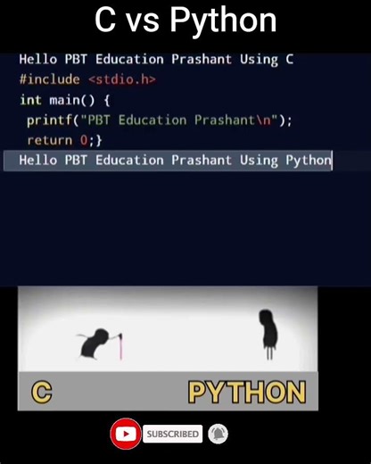 C vs Python Programming language #cprogramming #pythonprogramming #python #clanguage #comedy #learnc